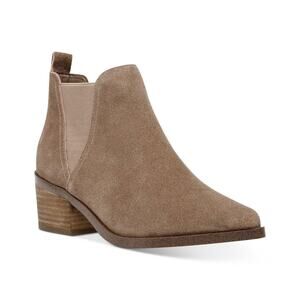 Dolce Vita Womens Zipporah Leather Chelsea Boots Taupe 10M